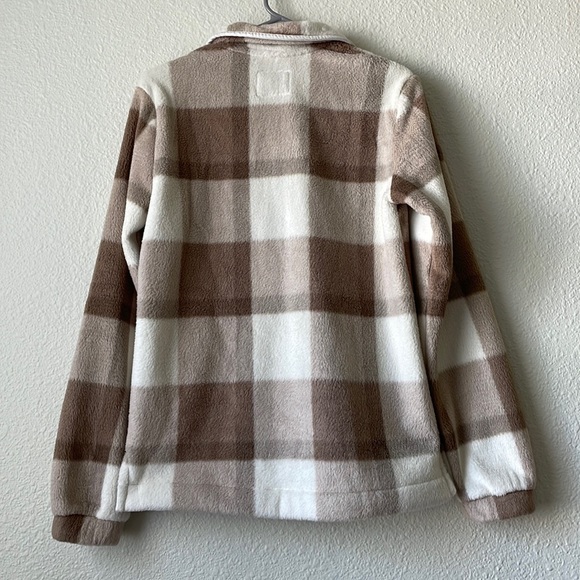 Abercrombie & Fitch Plaid Fleece Quarter Zip Sweater - Picture 2 of 6